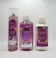 Bath & Body Works Winterberry Wonder Body Mist Body Lotion & Shower Gel Set of 3