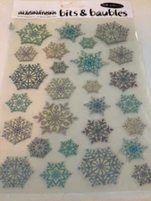 CREATIVE IMAGINATIONS 3D EPOXY STICKERS  BITS & BAUBLES SNOWFLAKES COLORFUL XMAS