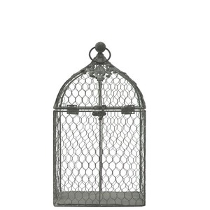 Détails Sur Cage à Oiseaux Grillagée Grillage Décorative Gris 36 Cm