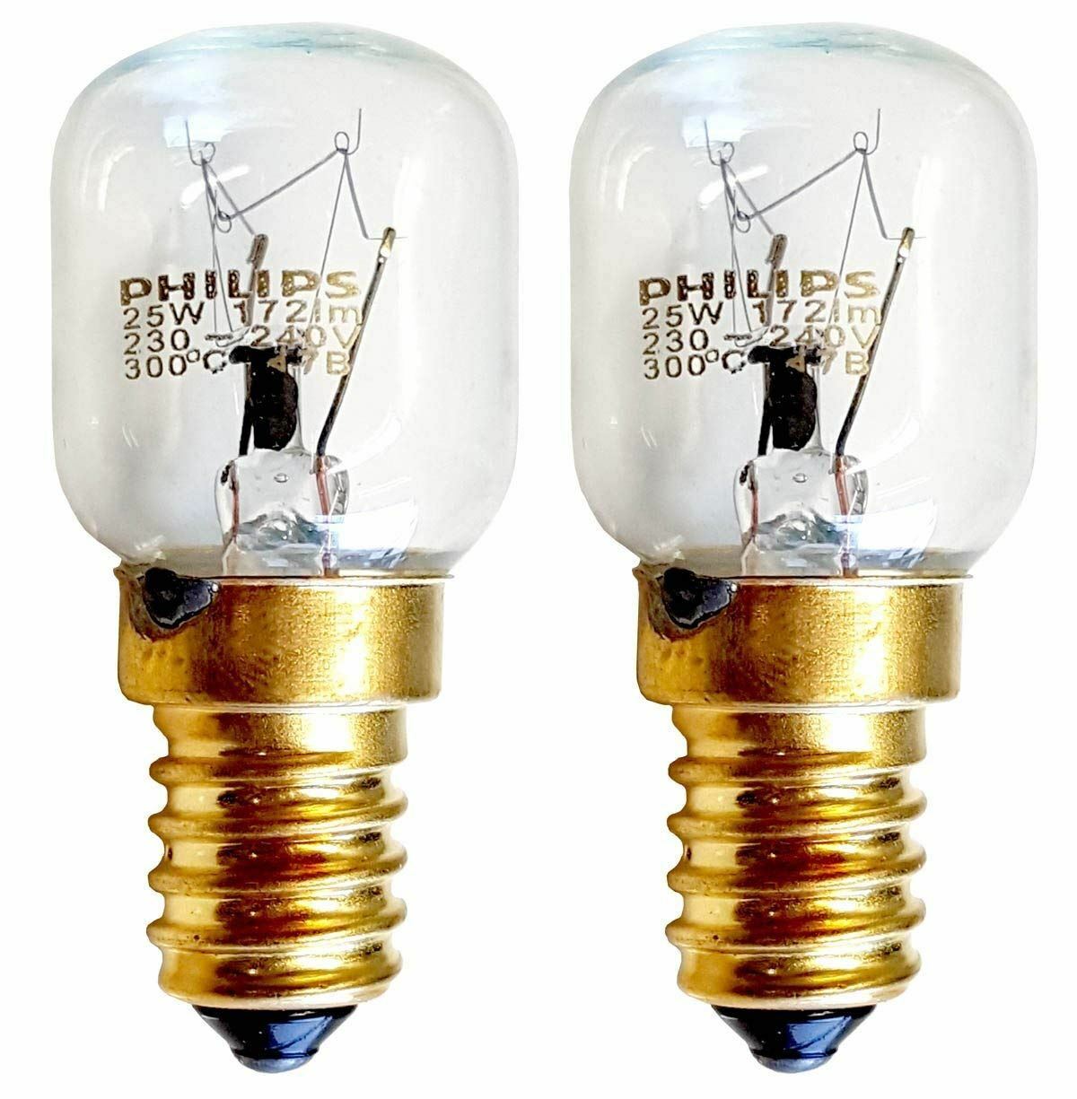 verlangen middernacht Wantrouwen 2 x 25w PHILIPS Branded Oven Lamps / Cooker Light Bulbs 240v SES E14 300  Degree | eBay