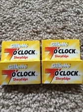 20 Gillette 7 O'Clock SharpEdge Double Edge Safety Razor Blades made in Russia