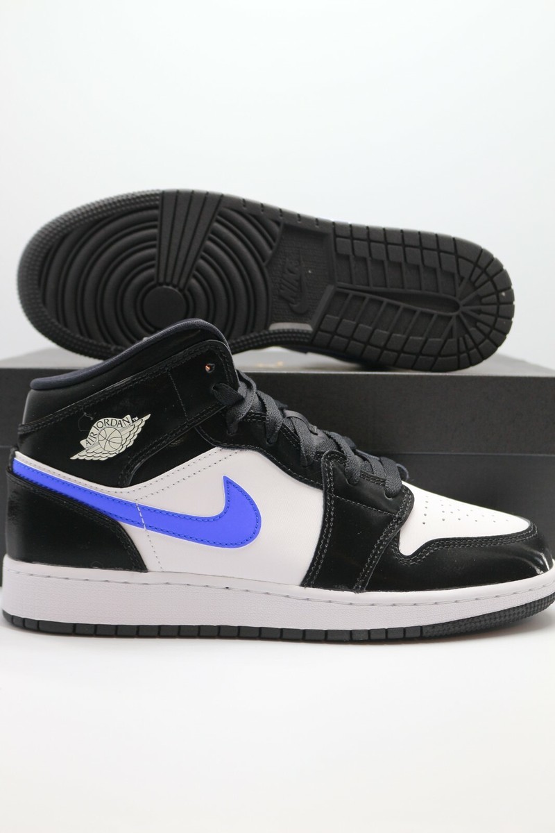Nike Air Jordan 1 Mid (GS) Black Racer Blue White 554725-084 Nike Air Jordan 1 Mid (GS) Black Racer Blue White 554725-084