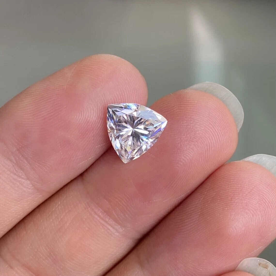 100 Natural Diamond VVS1 D Color 1 Ct Trillion Cut Certified +1 Free