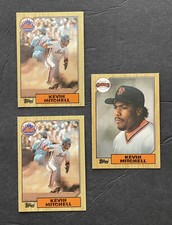 1987 Topps Kevin Mitchell 3 Cards (#653 (2), 87T Update #81T)