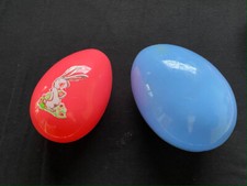 Pair of large plastic 2 piece blue  2 piece pink Easter Eggs