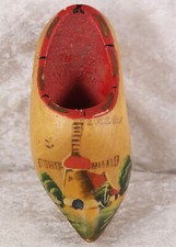 Wooden Clog Made in Holland decorative collectable shoe windmill design