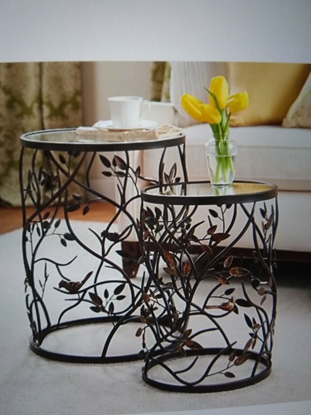 New Shipping Free Valerie Parr Hill Indoor-Outdoor Metal Vine Tables 2 PC Ranking TOP5 Bird