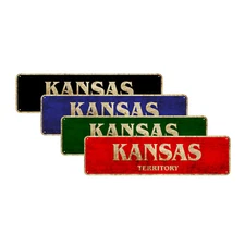 Kansas Territory Vintage Sign For Pub Bar Garage Décor US State Aluminum Sign
