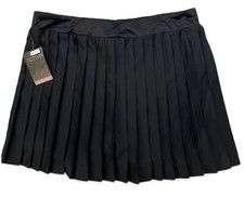 Activ8 Women's Pleated Performance Skort Skirt w/Shorts Tennis Black Sz L NWT