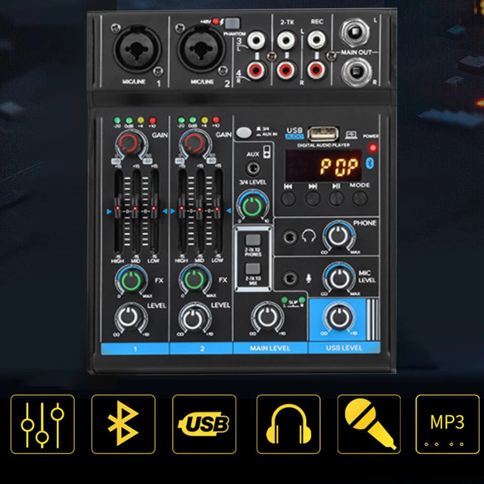 Biner 4 Channel Mixer U8 MultiMix FX Compact Studio USB Audio Interface - Image 2 of 4