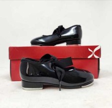 New toddler girl's 9.5N Capezio Tyette Jr. black tap shoes 9.5 Narrow N625C