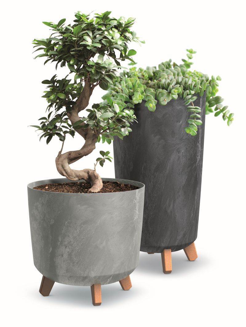 Blumentopf Blumenkbel mit Fen Pflanzkbel Slim Beton Design Hhe  28,5-45cm | eBay.de