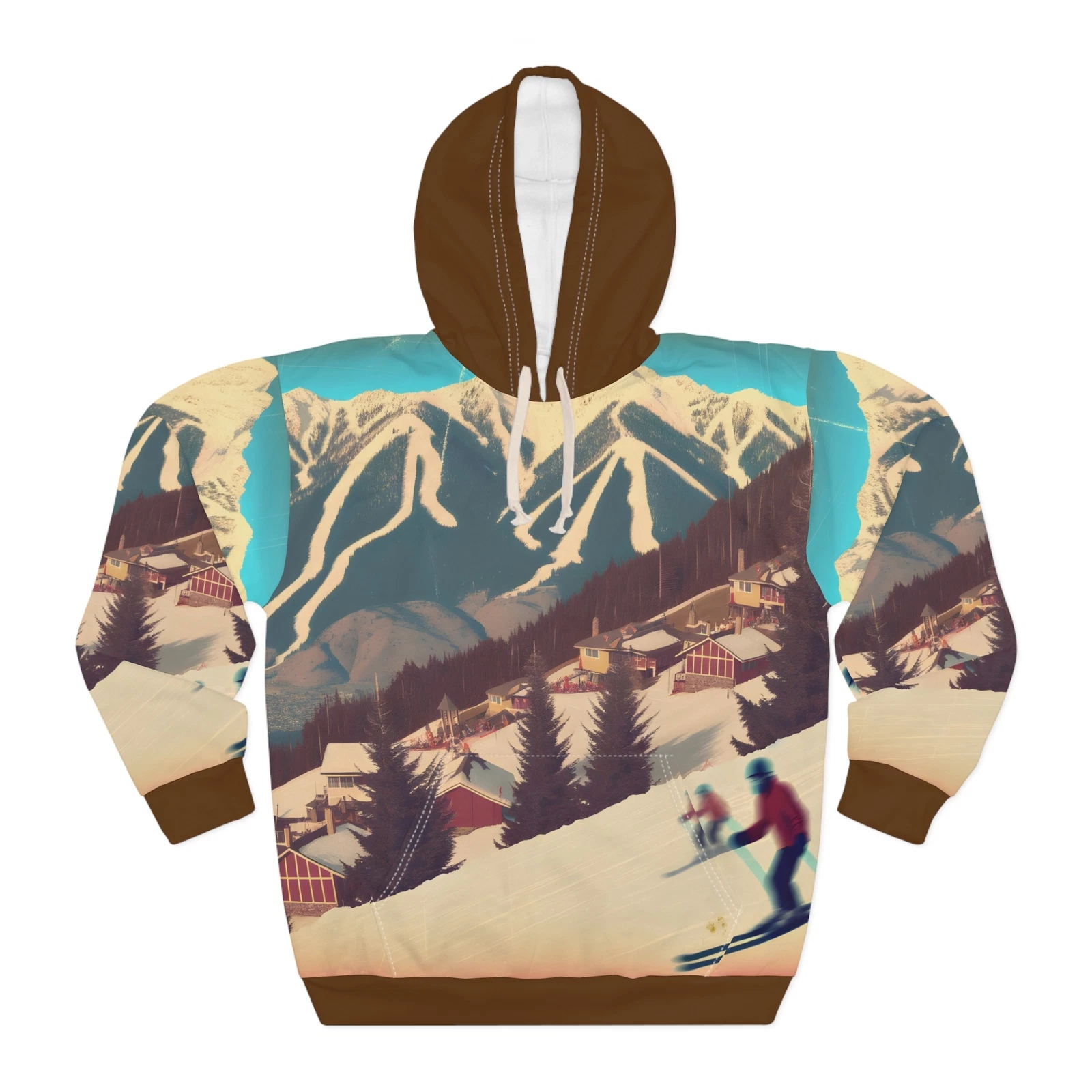 Crystal Mountain All-Over Print Hoodie Outdoor Adventure Apparel for Travelers