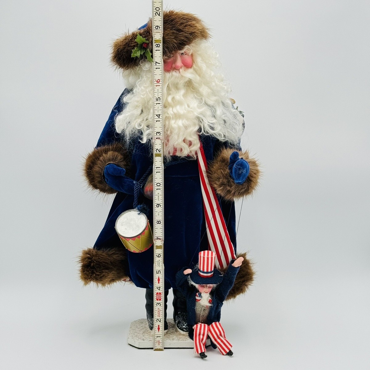 Artisan Patriotic Father Christmas Figurine Santa Claus Yvonne