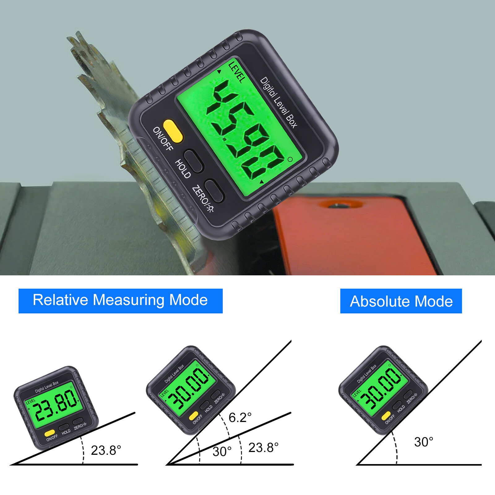 Magnetic Digital Level Box LCD Angle Finder Protractor Inclinometer Bevel Gauge