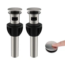 Bathroom Faucet Drain Stopper, Stainless Steel Vessel Sink Drain with Overflow