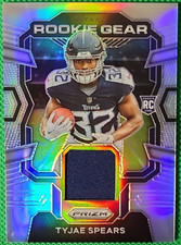 TYJAE SPEARS 2023 PANINI PRIZM SILVER HOLO ROOKIE GEAR SP RC #RG-TS TITANS