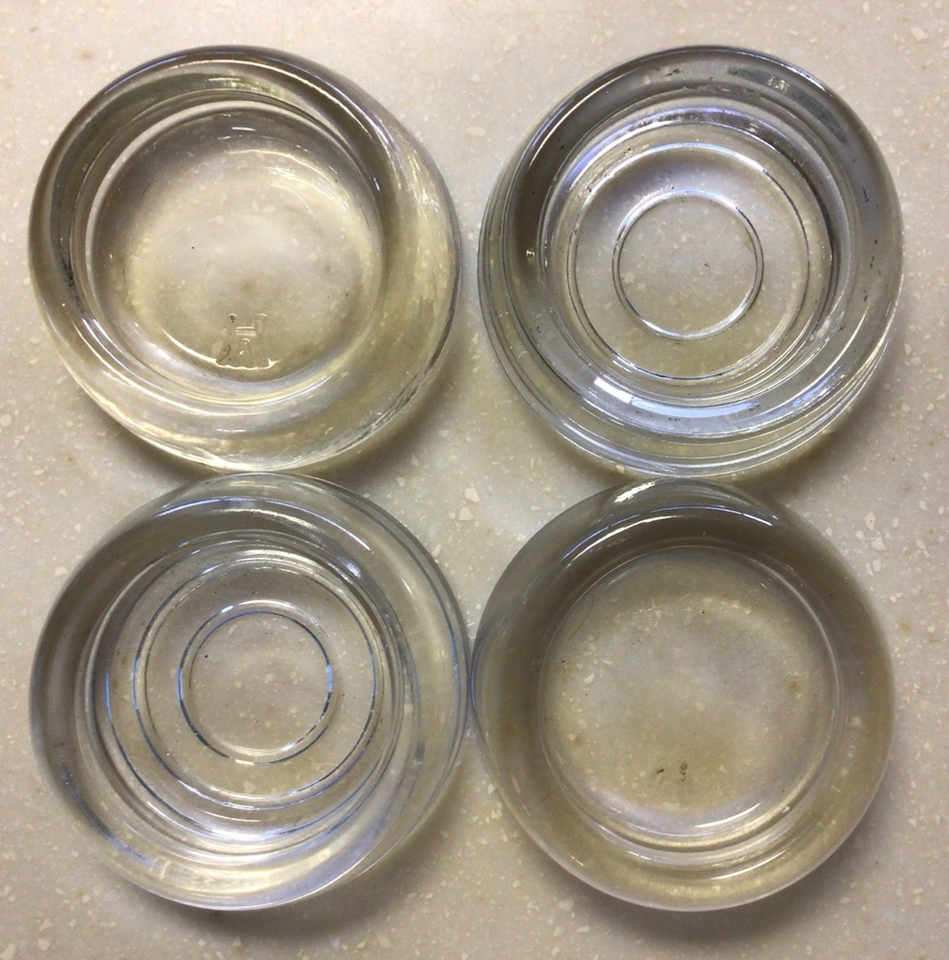 Vintage Hazel Atlas 4 Clear Depression Glass Furniture Casters | eBay