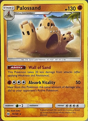 Palossand Rare - 75/149 - Sun & Moon Base Pokemon 2017
