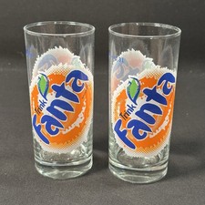 2x Fanta Gläser 0,3 L Glas Trinkglas Vintage Werbung Trink Fanta Ruhe Kristall