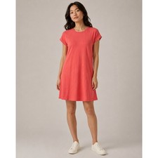 Loft Outlet Womens Coral Pink Cotton Raglan Seamed A-Line T-Shirt Dress Size M