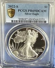 2022-S Proof $1 American Silver Eagle PCGS PR69DCAM Blue Label White Frame