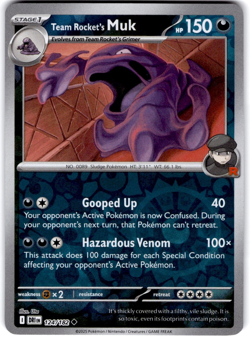 Pokemon Team Rocket's Muk Destined Rivals 124/182 Reverse Holo Near Mint English