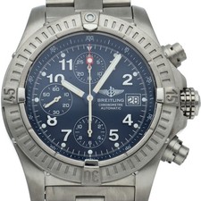 BREITLING Avenger chronograph E13360/E130B55PT titanium mensWatch blue USED