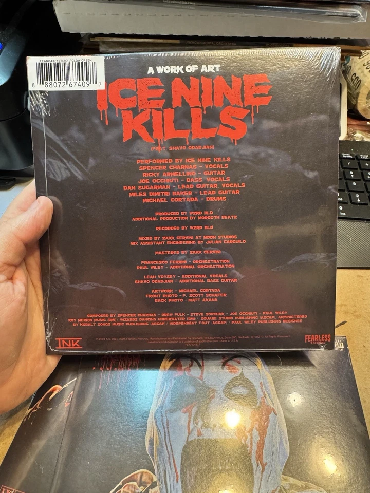 A Work of Art Glow In The Dark Green 7" Vinyl Ice Nine Kills Terrifier LE /300 - Image 2 of 3