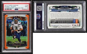 2014 Topps Chrome Retail Orange Refractor Russell Wilson #102 PSA 9 MINT