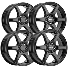 (4) Raceline 146B Matrix 15x7 5x110/5x115 +40mm Gloss Black Wheels Rims 15" Inch