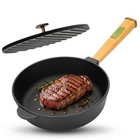Ø24 Cm Gusseisenpfanne Grillpresse Pfanne Steakpresse Gusseisen Bratpfanne