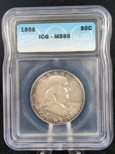 1958-P $0.50 Cent Piece Coin - ICG Graded MS66 6770