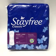 Stayfree Classic Super Long Pads without Wings, Unscented, 22 ct