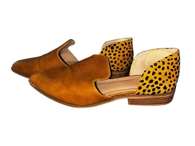 Catherine Malandrino Womens Size 7 Alaney Cheetah D'Orsay Textile Flat Shoes