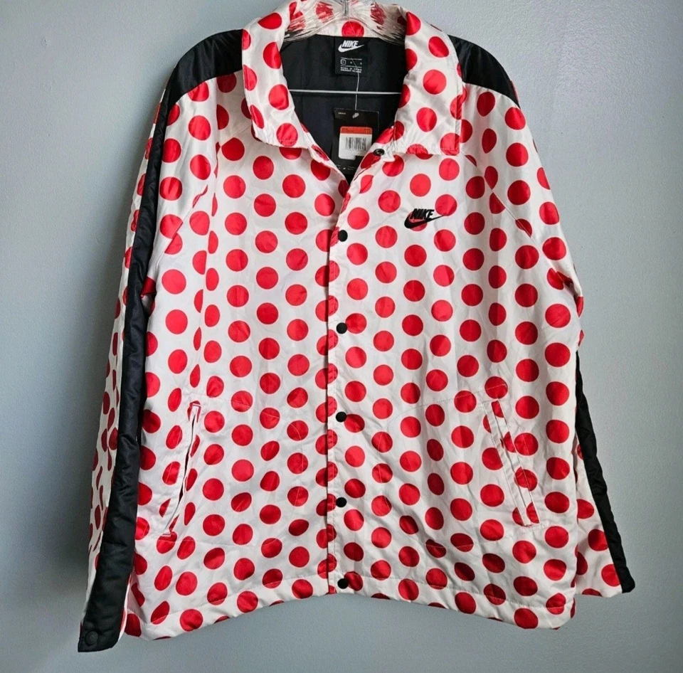 Chaqueta Nike Sportswear Just Do It para hombre grande roja/blanca a lunares ligera nueva con etiquetas Foto 2 de 4