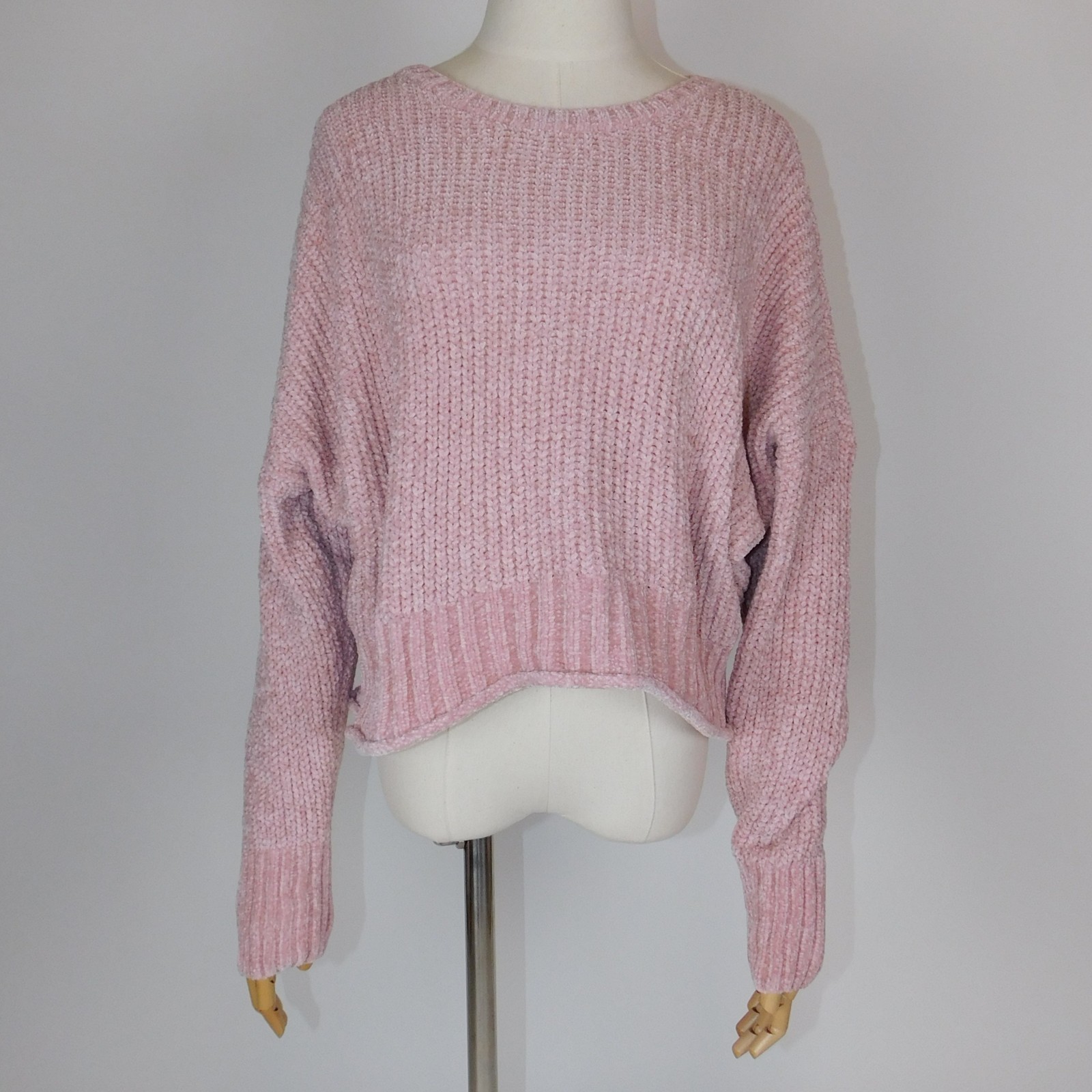 Altard State Pink Chenille Sweater Small Cropped Cozy Soft Knit Pullover Women S
