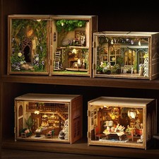 DIY Miniature Book Nook Dollhouse Kit Wooden Handmade Doll House Accessory Gifts