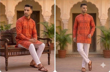 Men Kurta Indian Handmade Traditional Full Sleeve Bollywood Cotton Ethnic Kurta