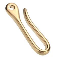 2.8" Fish Hook Keychain Solid Brass U Hook Keychain Pocket Clip Belt Clip