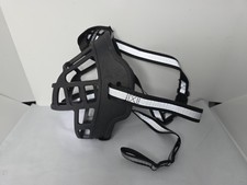 Adjustable Plastic Dog Muzzle Breathable Grille Reflective Strips Size 6