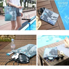 Mesh Transparent Storage Bag 4 Pack Small Zipper Oxford Cloth Multicolor Travel