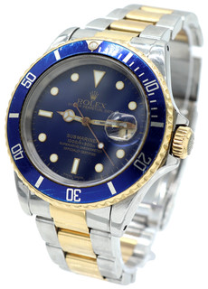 Rolex Oyster Perpetual Date Submariner 16613 Blue Superlative Chronometer LW392