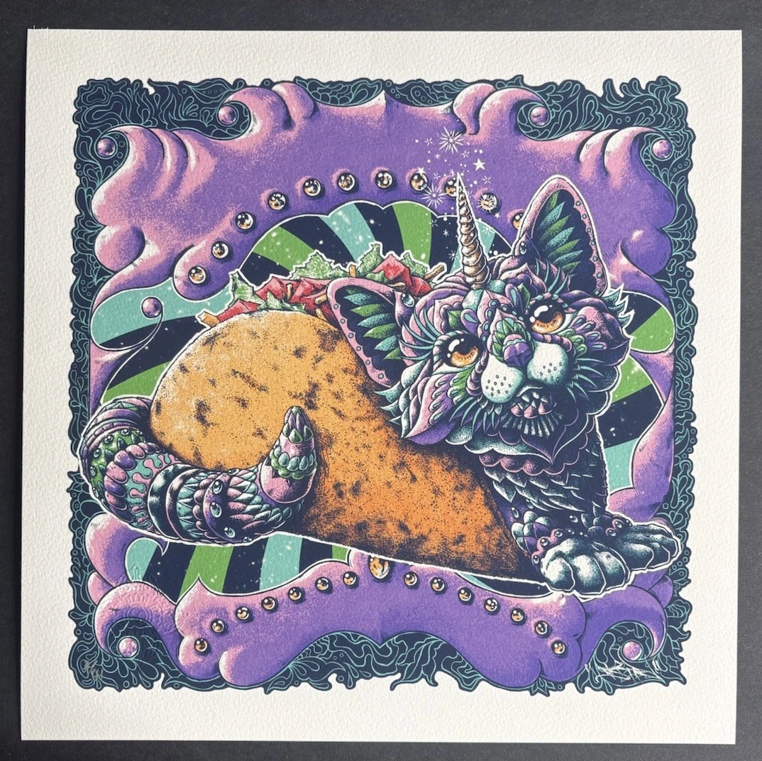 Wee Blue Coo – Stampa Artistica Incorniciata Fear & Loathing Hunter Tattoo, 23x18 Cm, Design Di Wayne Maguire