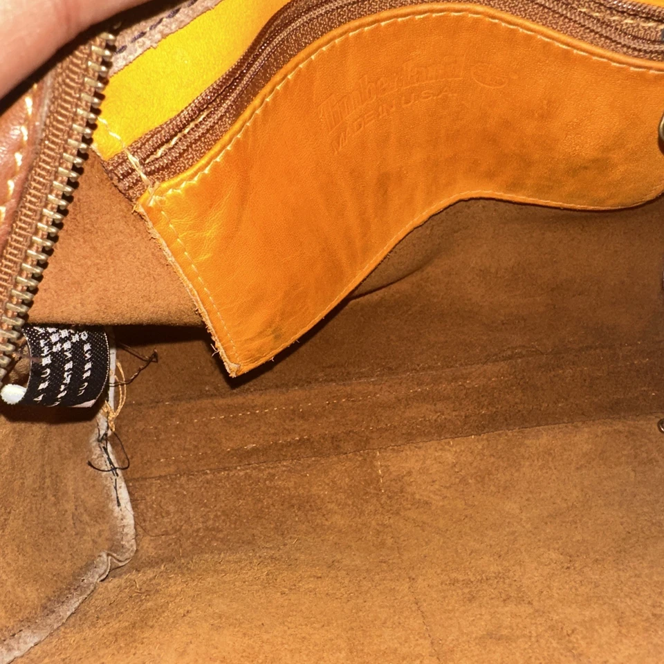 Bolso de hombro de cuero Timberland vintage pequeño bolso de mano hecho en EE. UU. Bandolera Foto 4 de 4