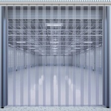 Kit de Cortina de Puerta Tira de PVC de 96 X 96 Pulgadas, Resistente Impermeable Transparente Puerta Curtai