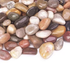 2.5 Pound Decorative Stones, 1-1 1/2", River Rocks for Plants Indoor Drainage, S