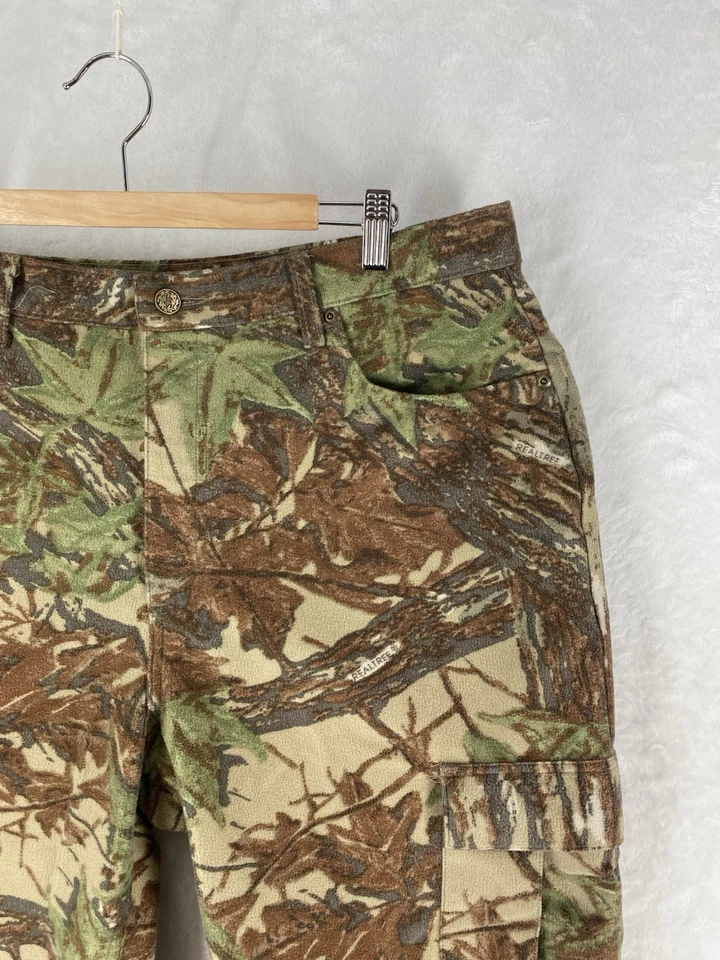 Vintage Cabelas Pants Mens 36 Realtree Camo Fleece Cargo Outdoors Hunting - Image 4 of 4