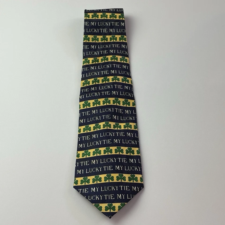 Gravata masculina Steven Harris My Lucky Tie Shamrocks St. Patricks Day verde - Imagem 2 de 4