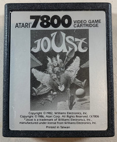 Tested Works 1986 Atari 7800 Joust Video Game Cartridge Only CX7806